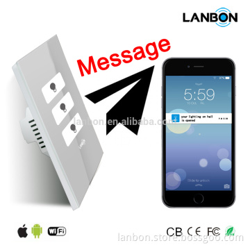 2016 LANBON WIFI switch mombile reminder ,smart WIFI switch